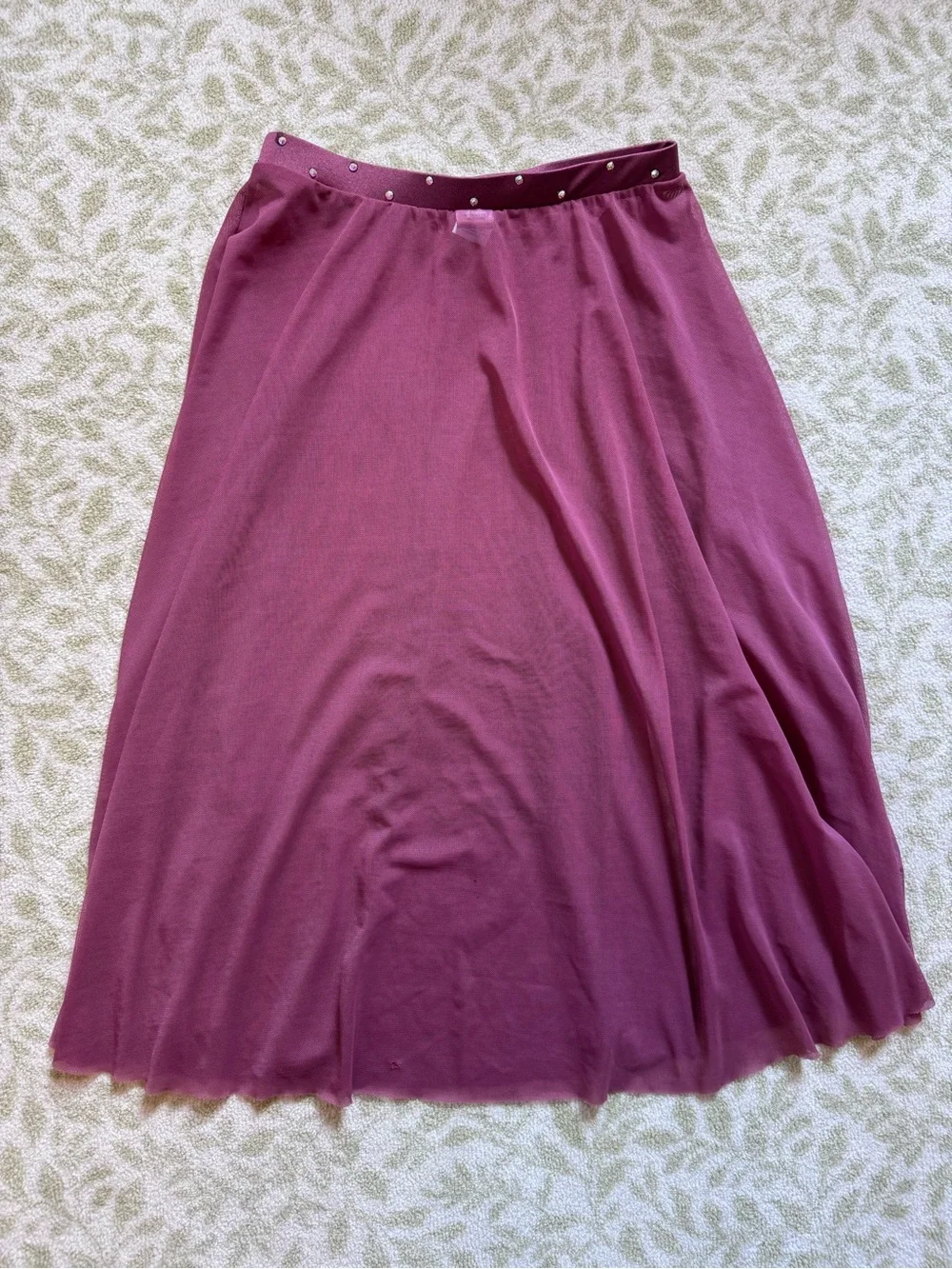 Weissman Rosewood Burgundy 4-Piece Lyrical Dance Costume Mesh Mock Neck Size LC